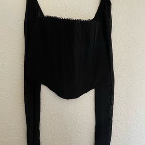 Black Corset Mesh Top from Princess Polly
